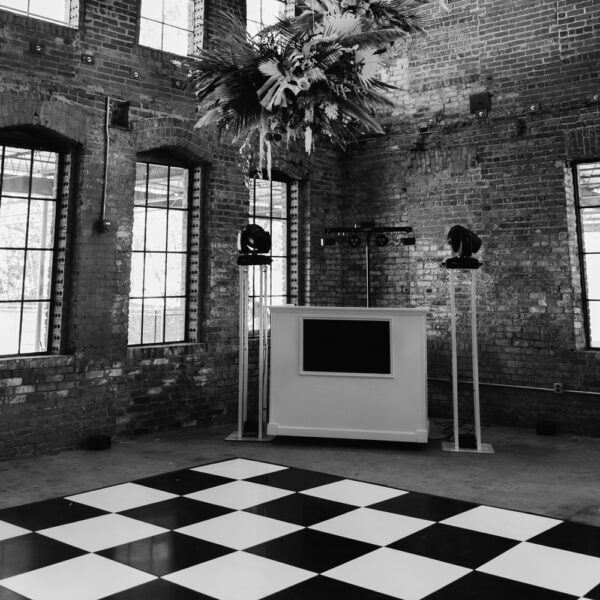 Black and white dance floor rentals for a wedding or special event