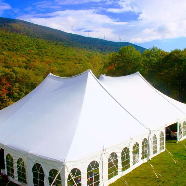 Pole tent rental in mass at Bloom Meadows wedding venue in the berkshires