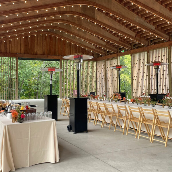 tent heaters at gather greene event venue in hudson valley new york