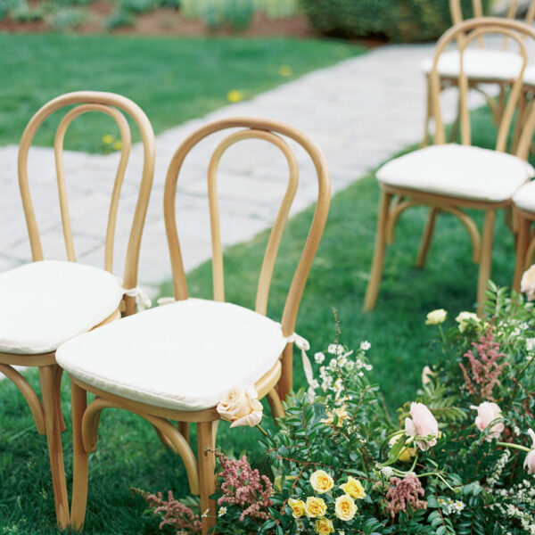 wheatleigh hotel in lenox, the berkshires ma with bentwood chairs for rent outdoor event ceremony setup