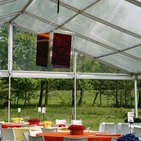 corporate dinner celebration event planning outdoor party clear span structure tent