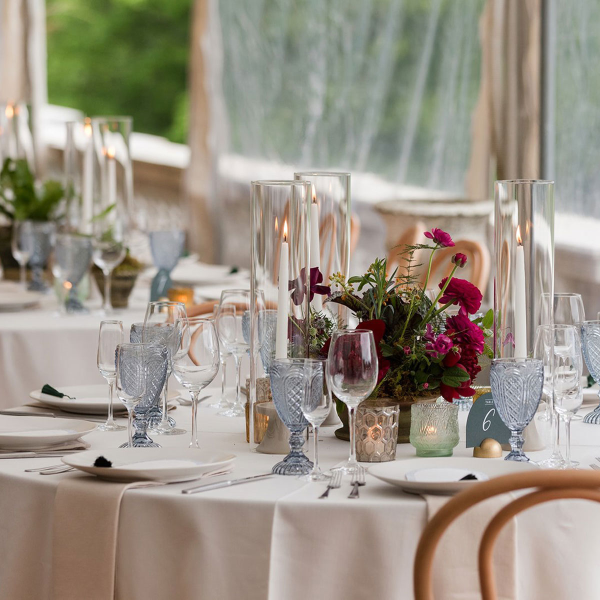 colored glassware, glass rentals, glassware for wedding