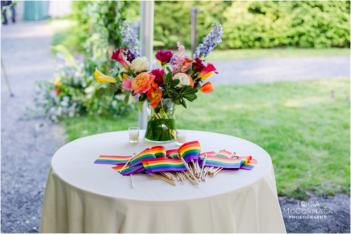 LGBTQ+ wedding outdoor event table rental linens tanglewood music center