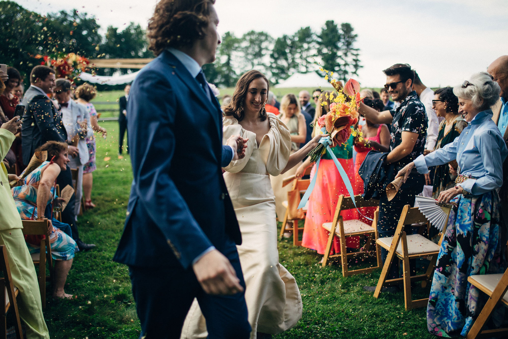 outdoor wedding in the berkshires ceremony chairs