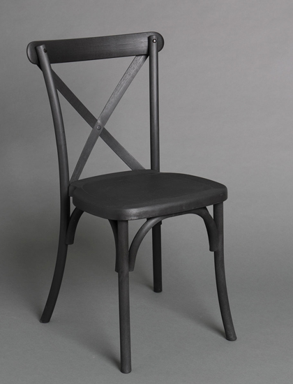 black cross back chair for rent in the berkshires, black chairs, chair rentals, modern chair rental