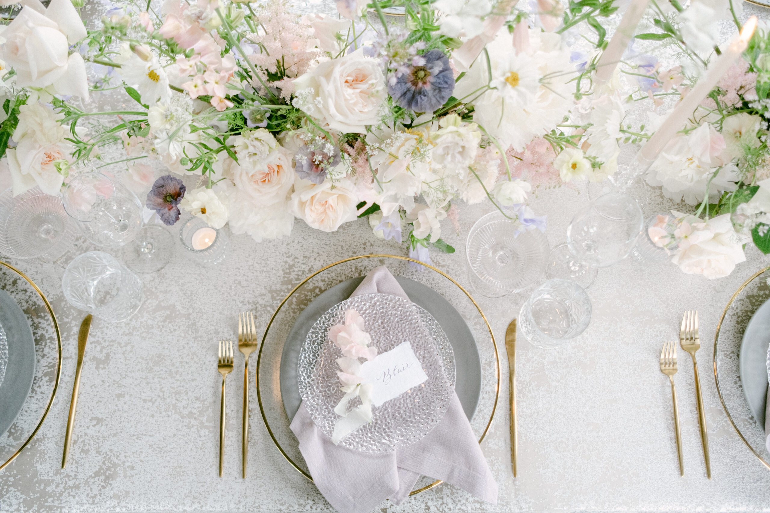 wedding or bridal shower purple table rentals
